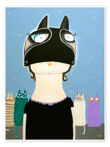 Käthe Moschilak Wearing a Cat Mask de Lacaluna