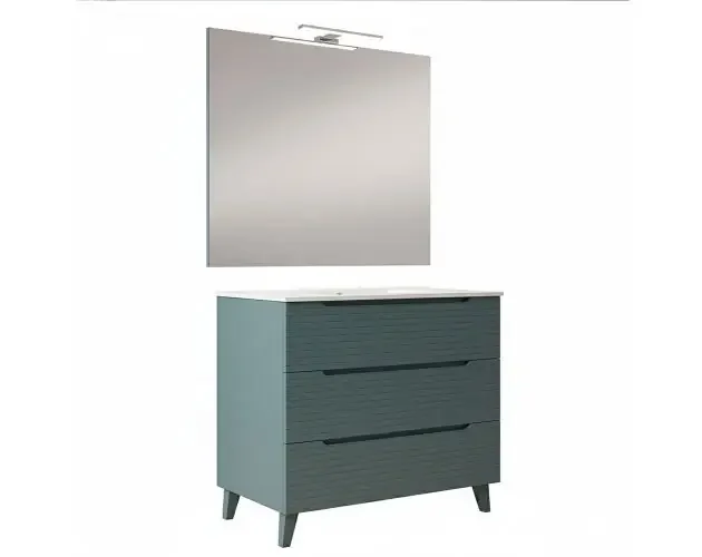 Kibath conjunto de baño boreal 80×45 cm azul oceano 3 cajones con patas | Brico Depôt Offerta Lampo