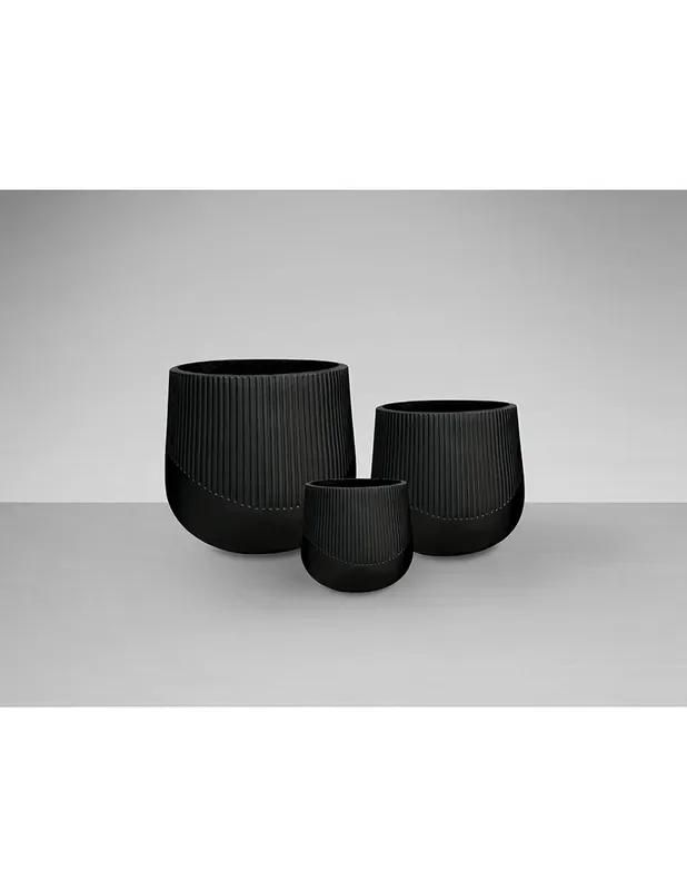 Kioto Set 3 Maceteros Negro Schuller