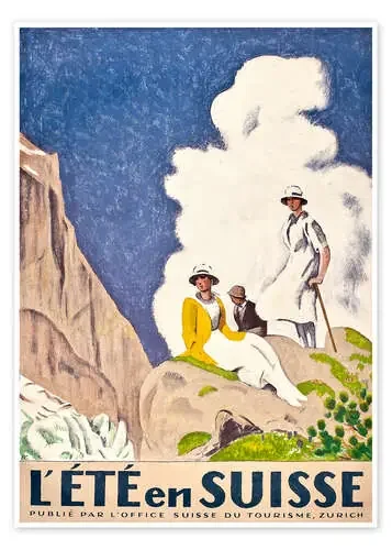 L‘ete en Suisse. Ein Poster des Schweizer Fremdenverkehrsamts. 1921. de Emil Cardinaux ARTOTHEK