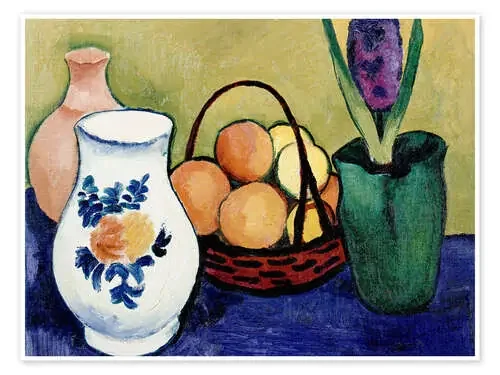 La jarra blanca con flores y frutas de August Macke Bridgeman Images