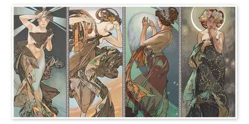 La Luna y las estrellas I de Alfons Mucha Master Collection