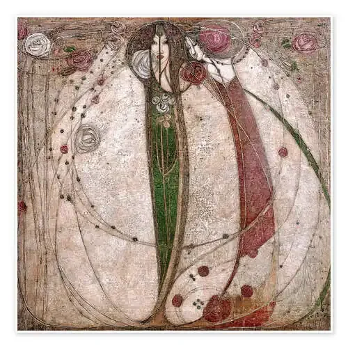 La rosa blanca y la rosa roja de Margaret MacDonald Mackintosh Master Collection