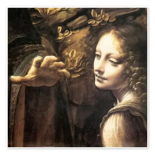 La Virgen de las rocas (detalles) de Leonardo da Vinci Master Collection