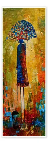 Lady with Umbrella and Kitten de Justyna Kopania
