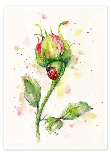 Ladybug Lane (ladybird on rose) de Sillier Than Sally