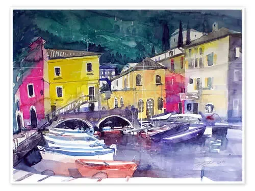 Lake Garda, harbor in Cassone de Johann Pickl