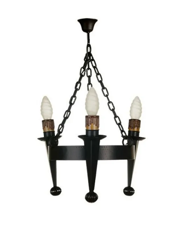 Lámpara Antorcha Negra 4 Luces