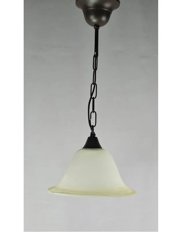 Lámpara Colgante 1 Luz Marrón con Cadena