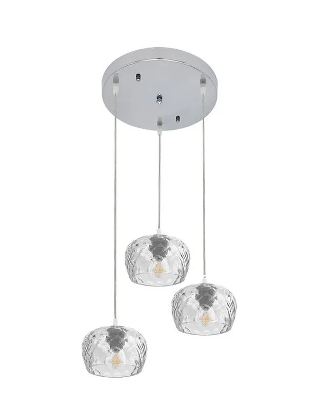 Lámpara Colgar 3 Alturas Cristal Tallado