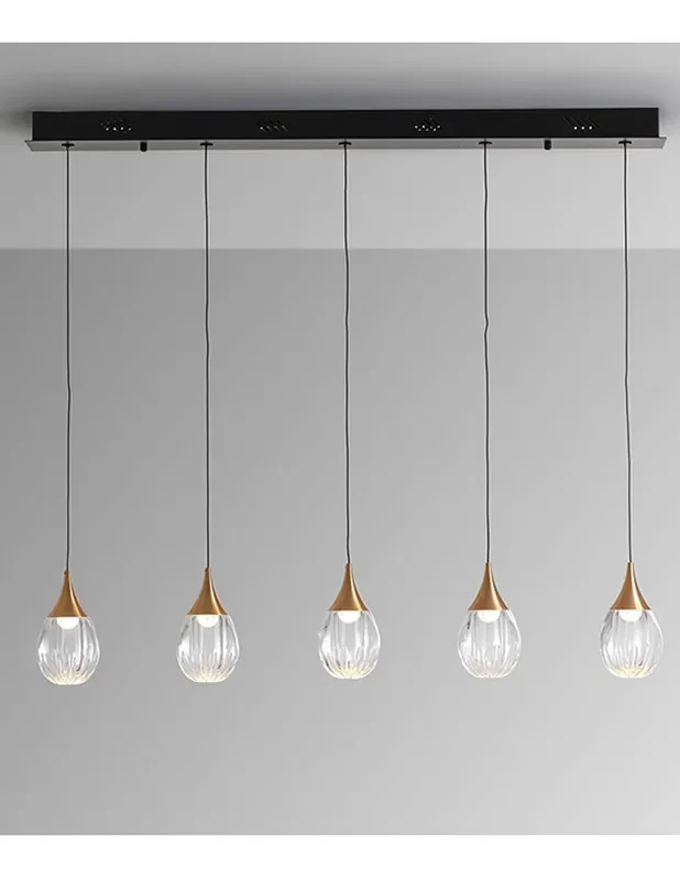 Lámpara Corina Lineal 5 Luces Negro Cobre Schuller