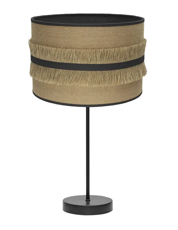 Lámpara de Mesa Alta con Pantalla Saco-Negro