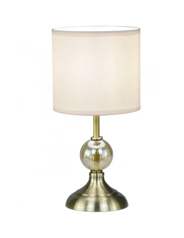 Lámpara de Mesa Dorado Viejo Pantalla de Tela