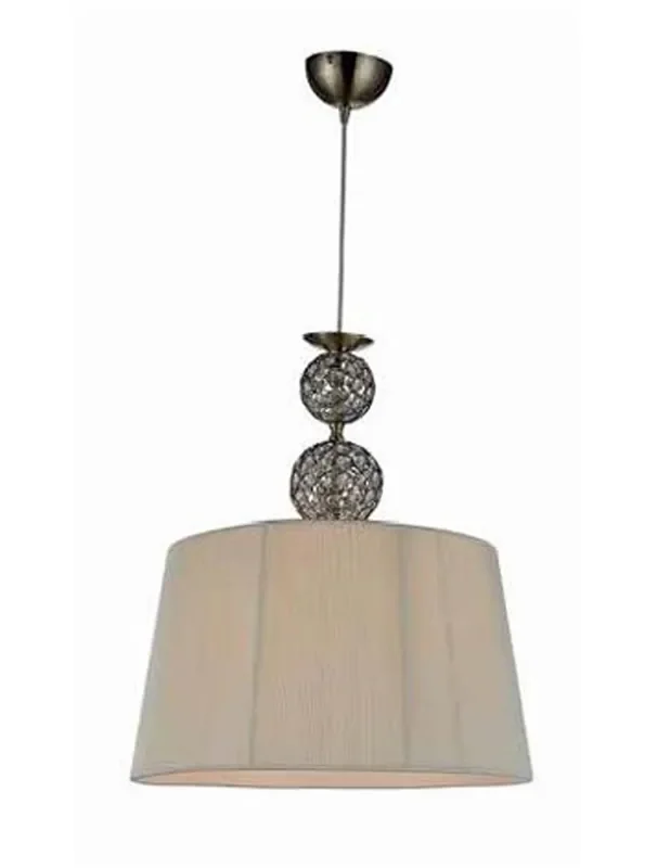 Lámpara de Techo Cristalitos Pantalla Hilo Beige
