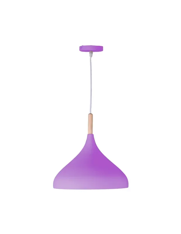 Lámpara de Techo Metal y Madera de 30 lila