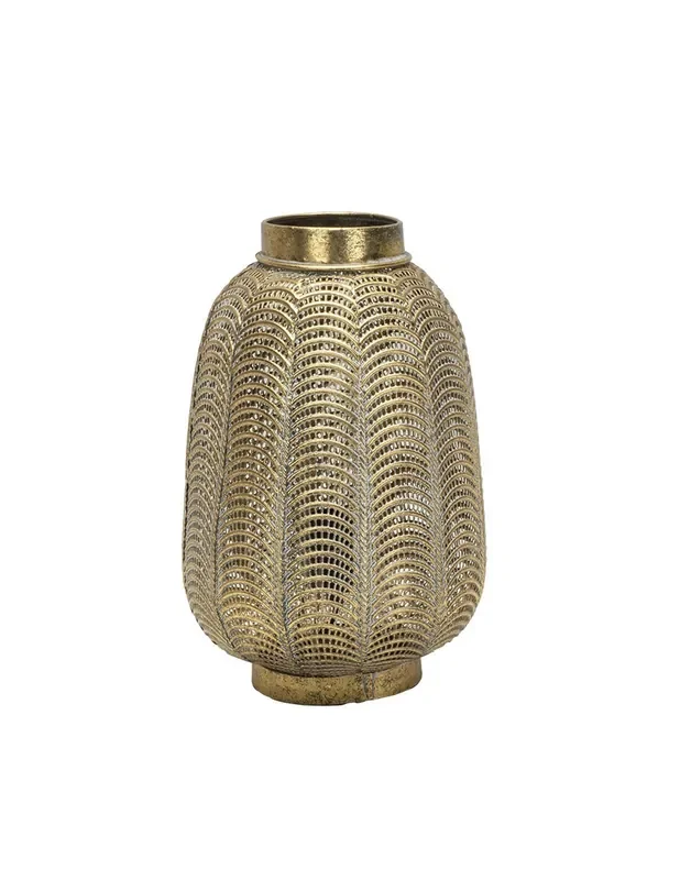 Lámpara Sobremesa Metal Calado Dorado