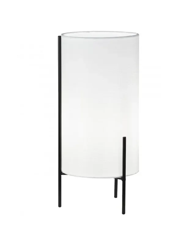 Lámparas de Mesa Tripode Negro Textil Blanco