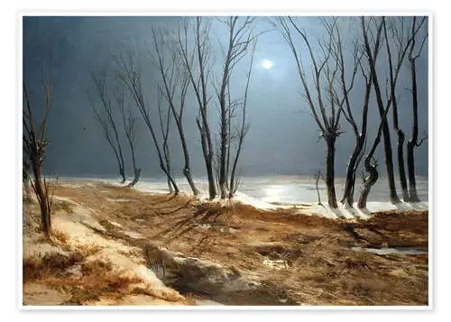 Landscape in Winter at Moonlight de Carl Blechen akg-images