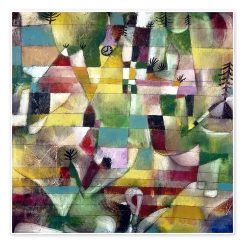 Landschaft mit gelbem Kirchturm, 1920 de Paul Klee ARTOTHEK