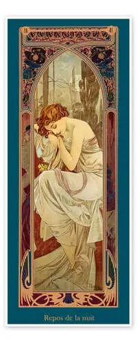 Las partes del día – El descanso de la noche (Repos de la nuit), 1899 de Alfons Mucha Master Collection