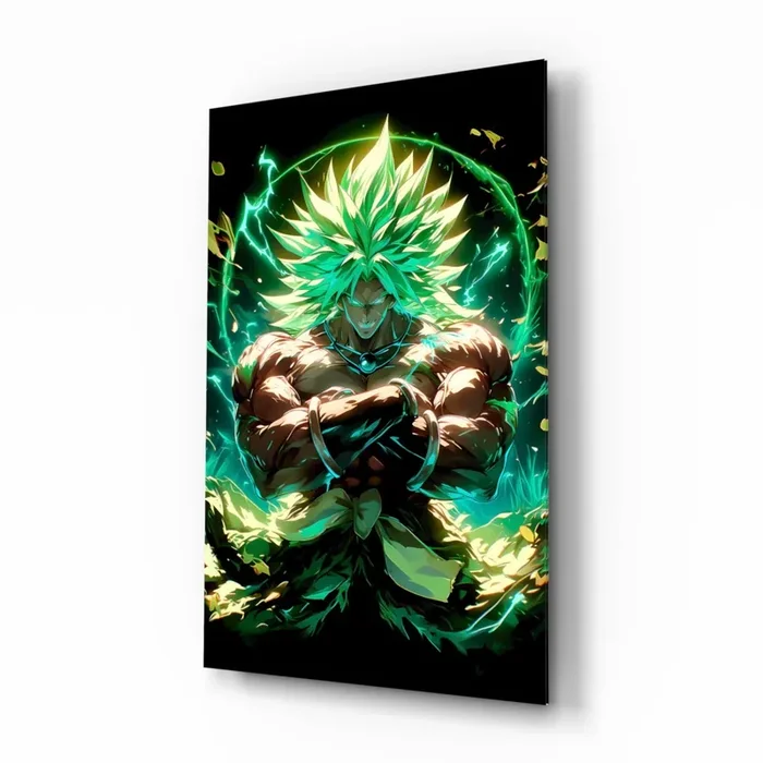 Legendary Super Saiyan Broly Glass Wall Art Designer Collection – 28.5 » X 18 «
