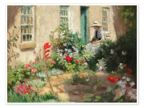 Lesende Frau im Garten. Um 1900 de Harold Harvey ARTOTHEK