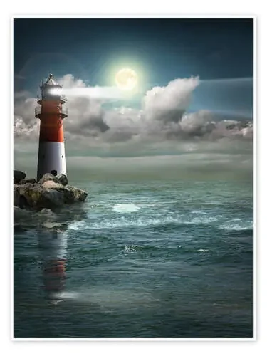 Lighthouse by moonlight de Monika Jüngling