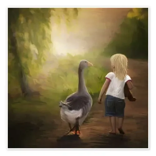 Little girl with goose de Heike Langenkamp