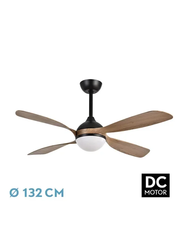 Livorno Lámpara Ventilador Negro Roble