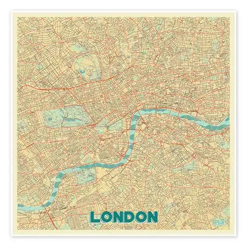 London Map Retro de Hubert Roguski