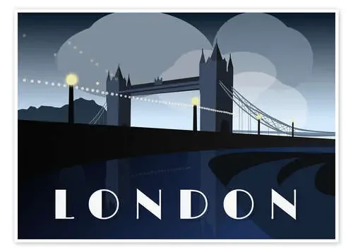 London Tower Bridge Art Deco style de Alex Saberi