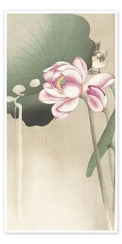 Lotus Flower and Finch de Ohara Koson Master Collection