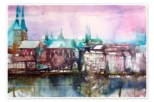 Lübeck, view from the millpond de Johann Pickl