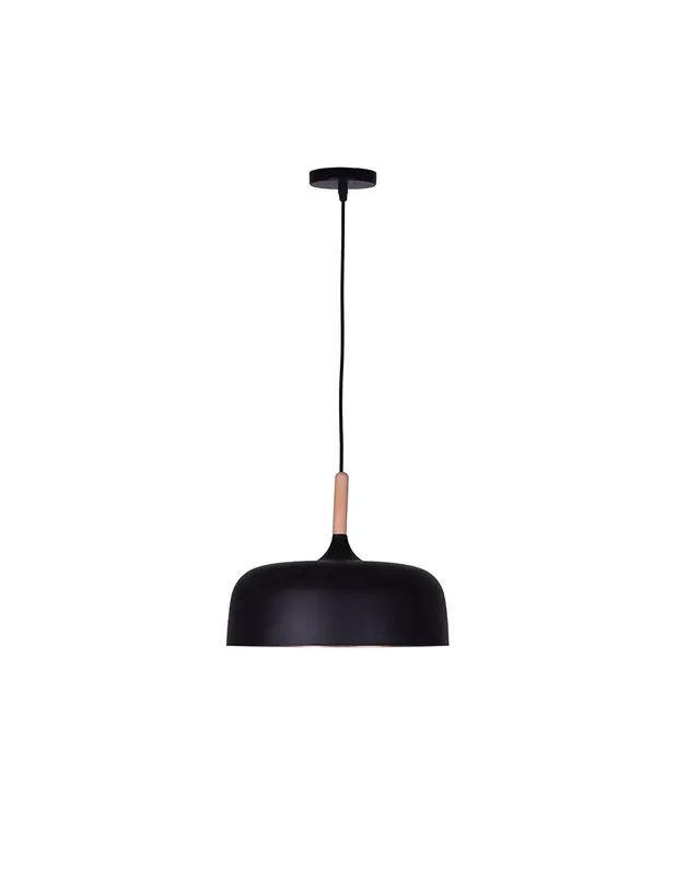 Luminaria de Techo Metal y Madera de 30 Negro Oro