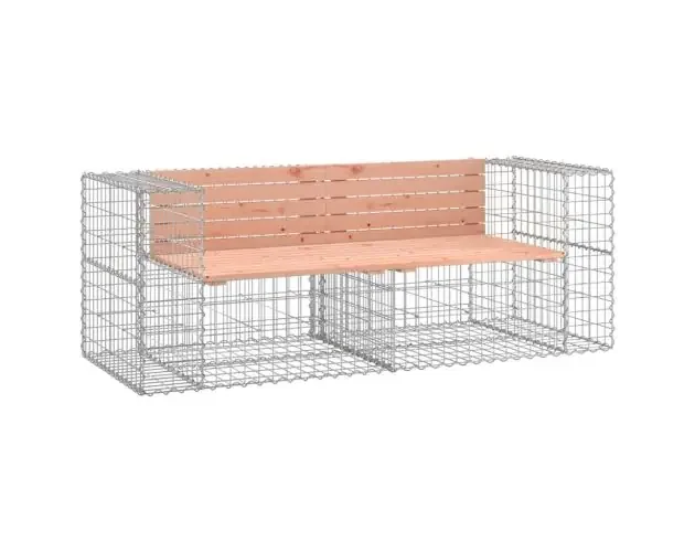 Lusso vidaXL banco jardín diseño gaviones madera abeto douglas 184x71x65,5cm | Brico Depôt