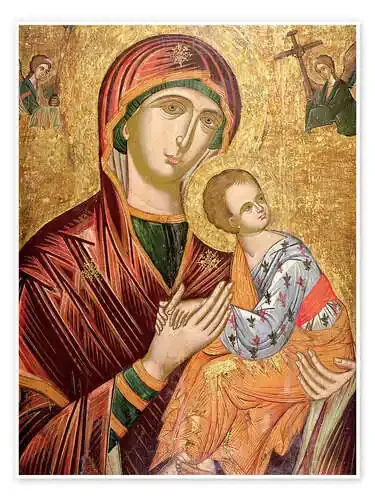Madre y diosa de la pasión, ícono griego de Creta. Bridgeman Images