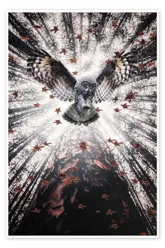 Majestic Owl in Autumnal Forest de Gen Z
