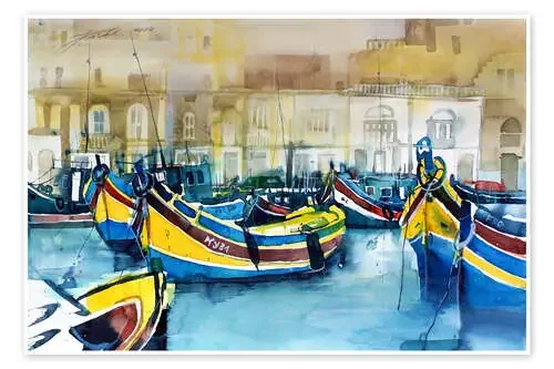 Malta, Marsaxlokk, Boats II de Johann Pickl