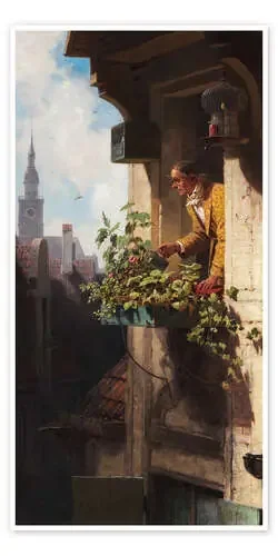 Man Watering the Window Box de Carl Spitzweg Master Collection