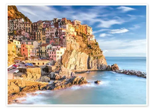 Manarola at dusk, Cinque Terre, Liguria, Italy de Roberto Sysa Moiola