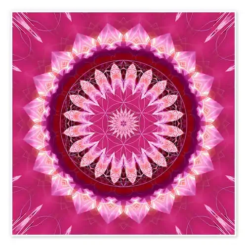 Mandala pinkblossom with flower of life de Christine Bässler