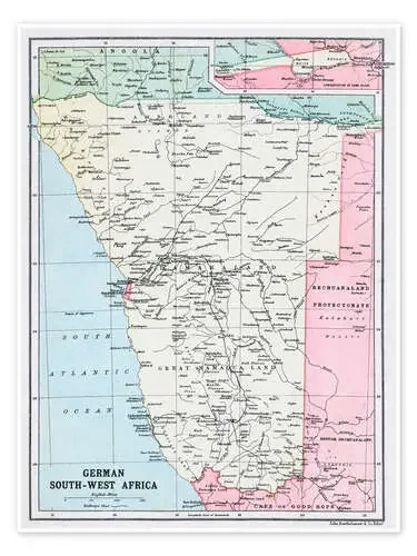 Map Of German South-West Africa de Ken Welsh Design Pics