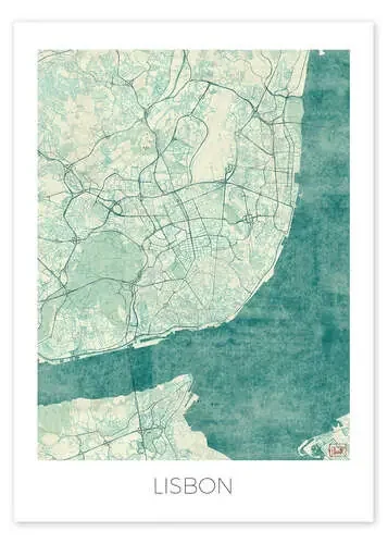 Mapa azul de Lisboa de Hubert Roguski