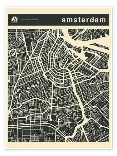 Mapa de Ámsterdam de Jazzberry Blue