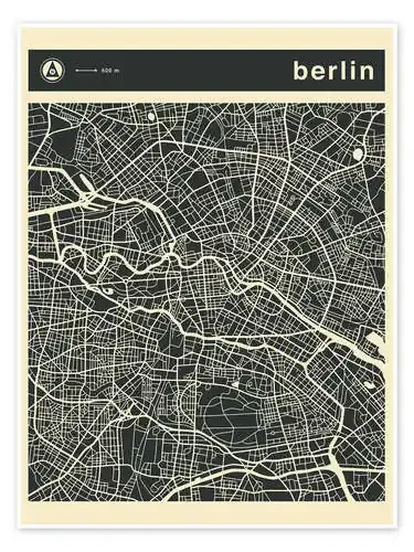 Mapa de Berlín III de Jazzberry Blue