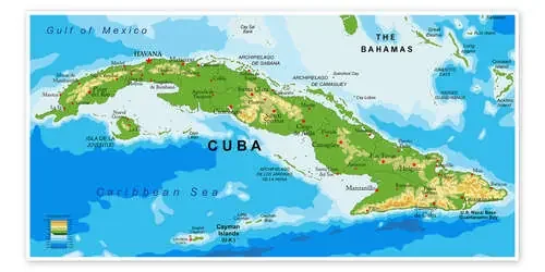 Mapa de Cuba (inglés) Editors Choice