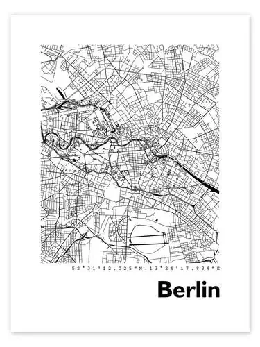 Mapa de la ciudad de Berlín II de 44spaces