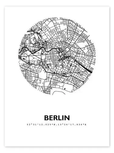Mapa de la ciudad de Berlín III de 44spaces