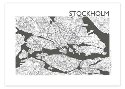 Mapa de la ciudad de Estocolmo IV de 44spaces
