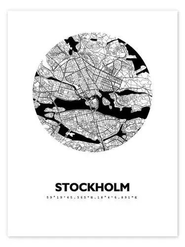 Mapa de la ciudad de Estocolmo V de 44spaces